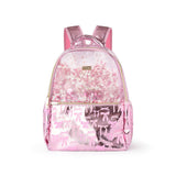 Pink Bow Confetti Clear Backpack by Packed Party | 17" Cute Backpack for Adults