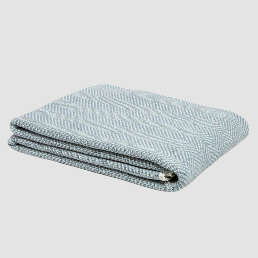 Cotton Sustainable Knit Throw Blanket - Herringbone