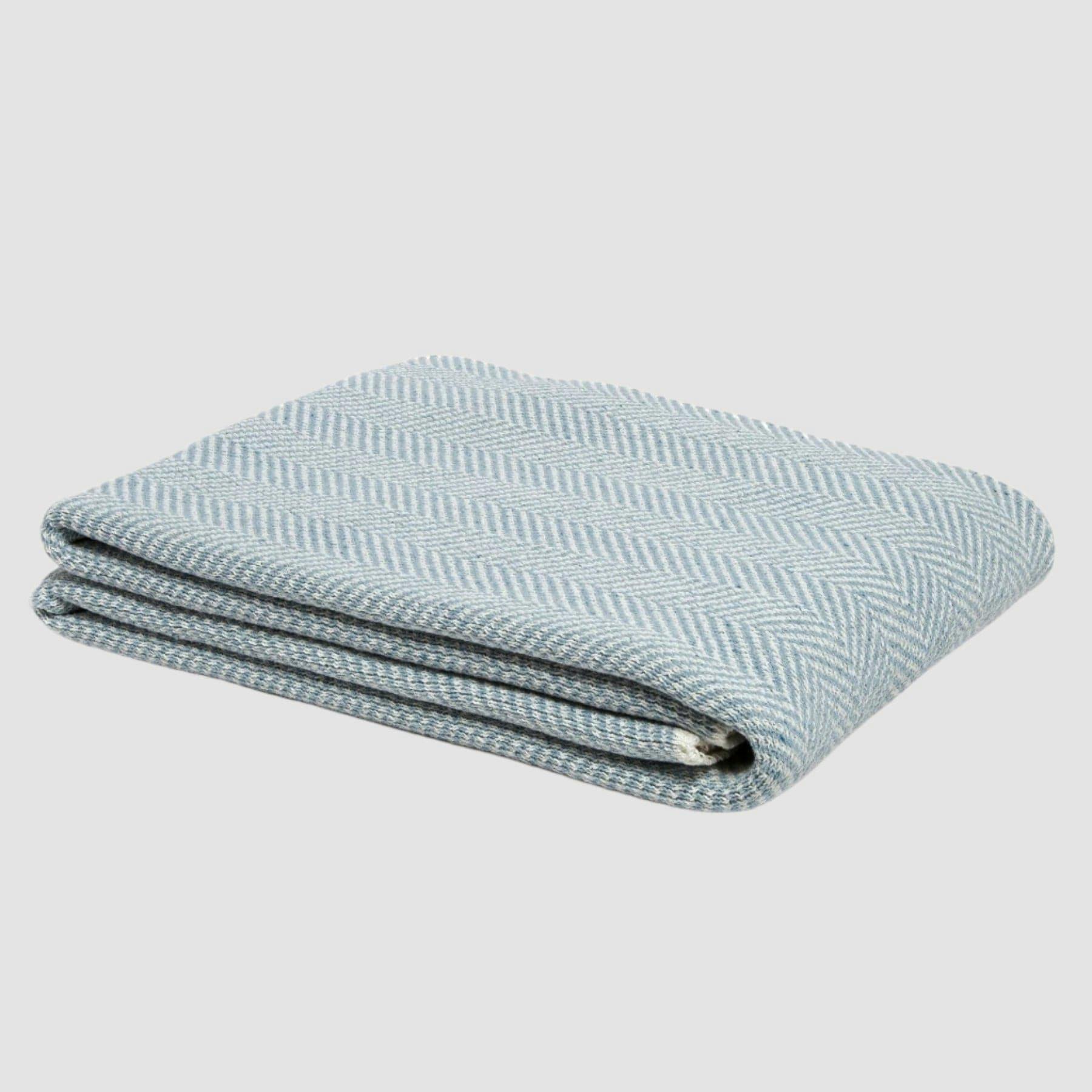 Cotton Sustainable Knit Throw Blanket - Herringbone
