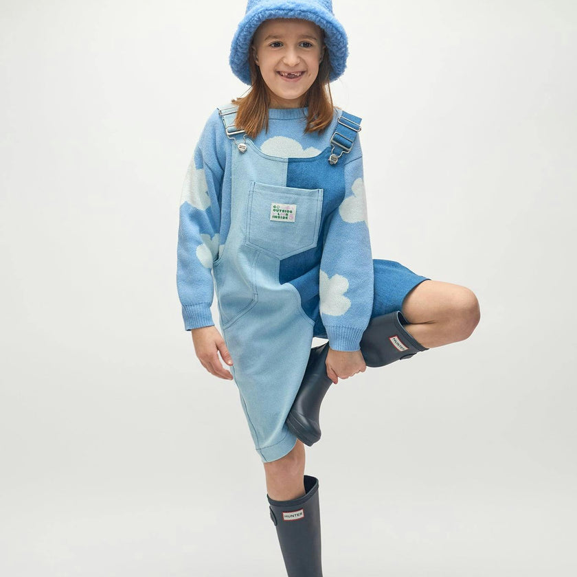 children's merino bucket hat - ice blue