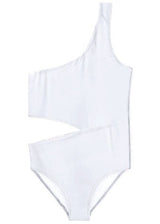 Side-Cut One Shoulder Sleeveless Swimsuit