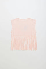 BIRDS FRINGE TOP BLUSH