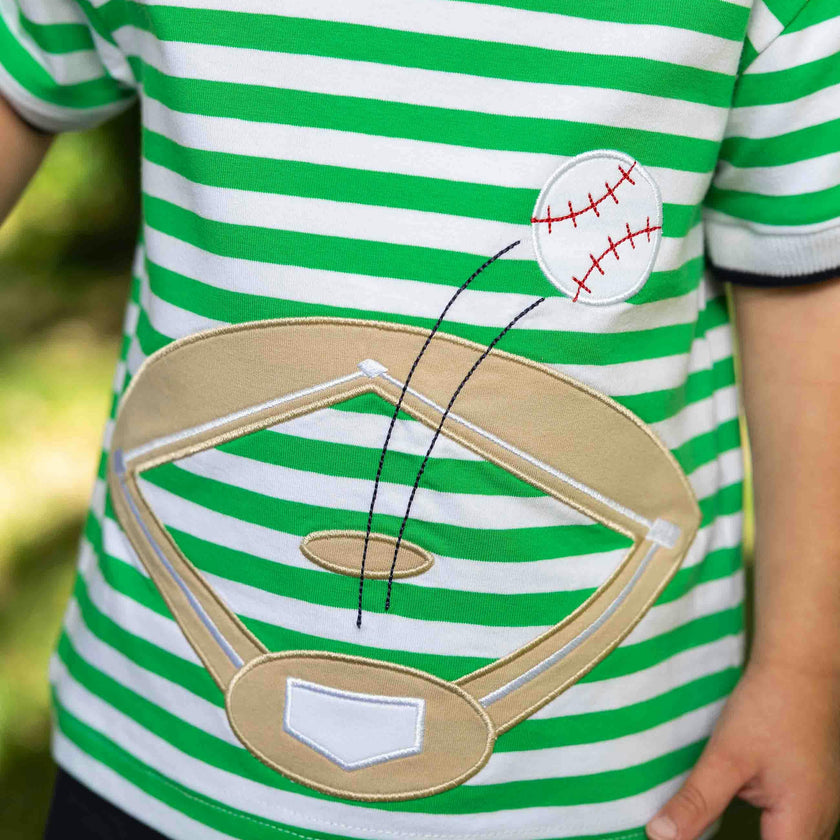 Knit Short Set With Baseball Field