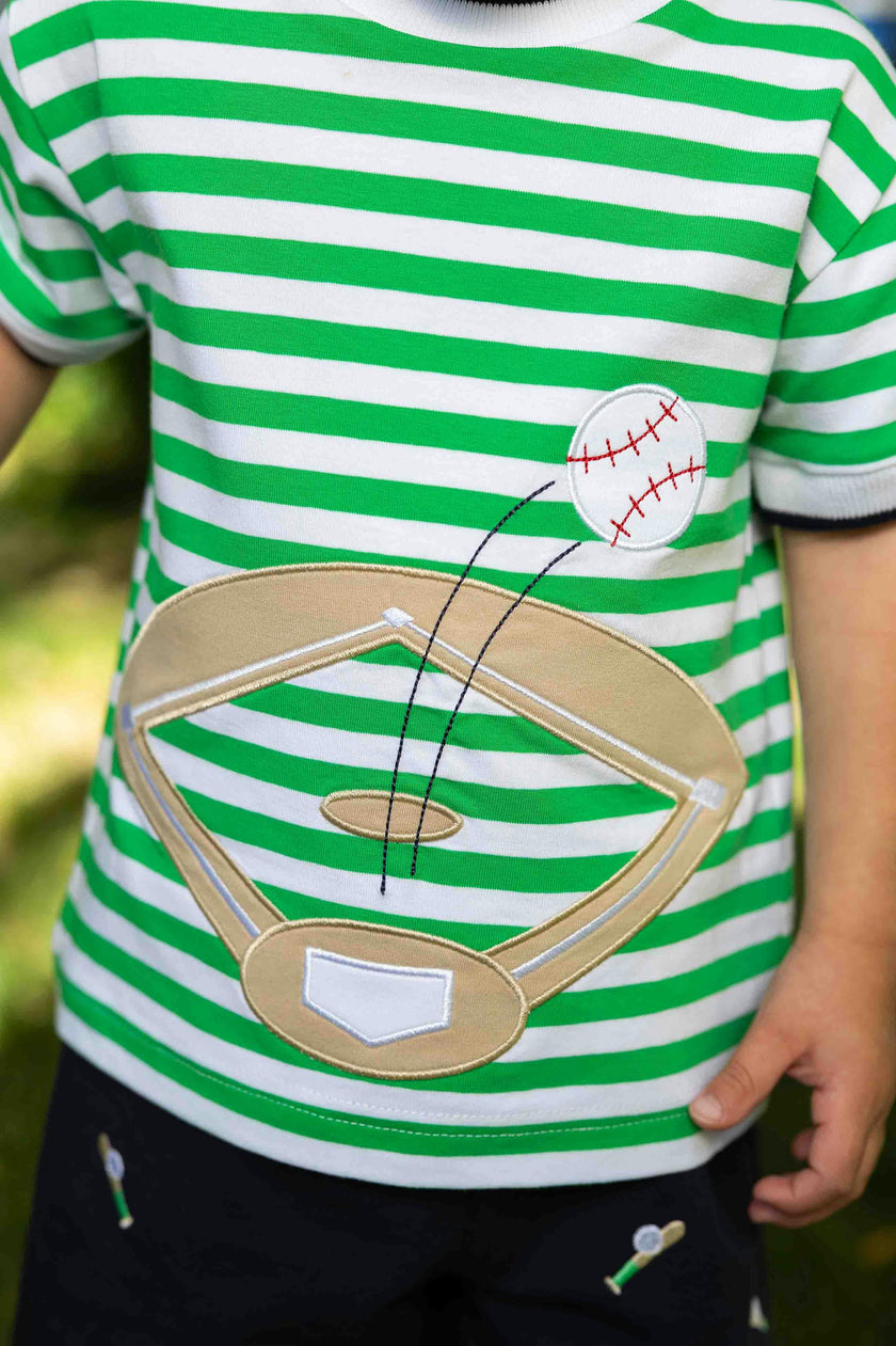 Knit Short Set With Baseball Field
