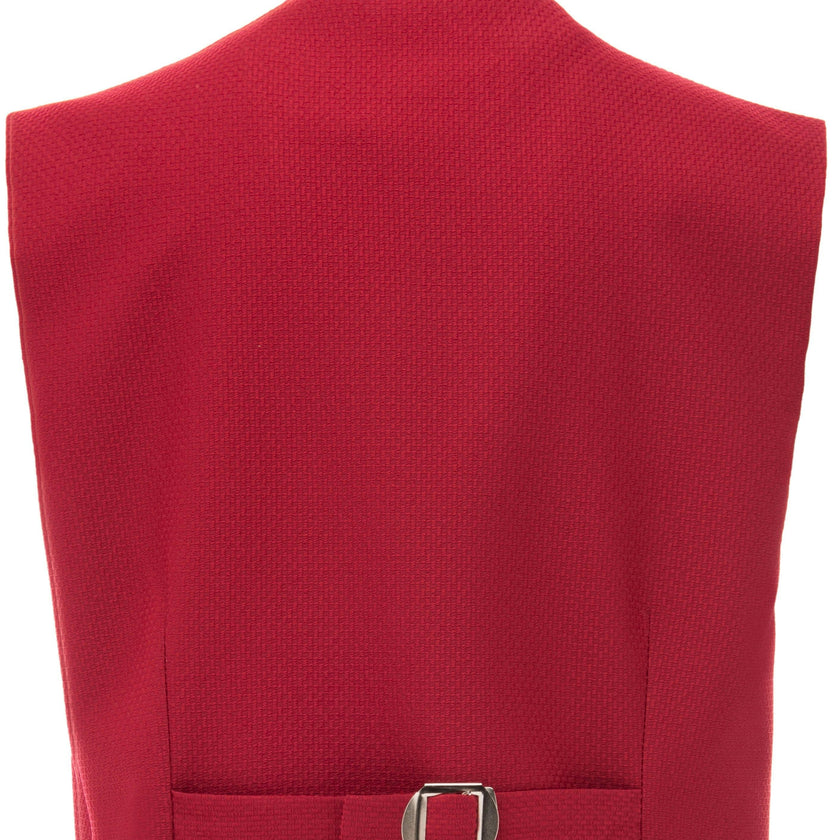 Red Solid Vest & Bowtie