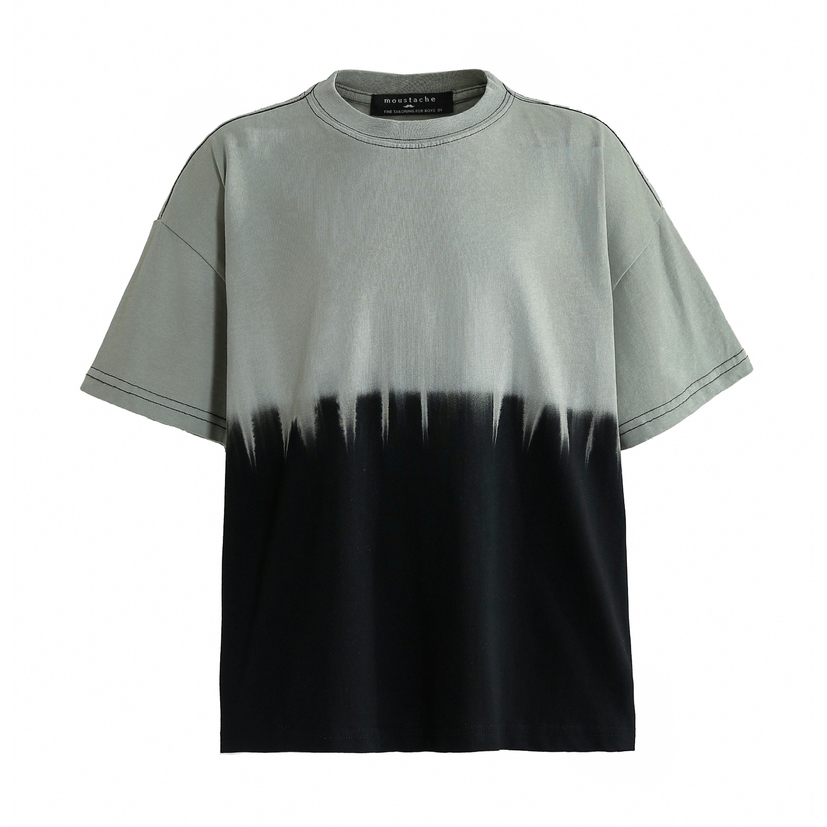 Gray to Black Dip‑Dye T‑Shirt