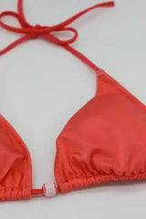 Girls' triangle two-piece swimsuit, coral | BERMUDA 2P