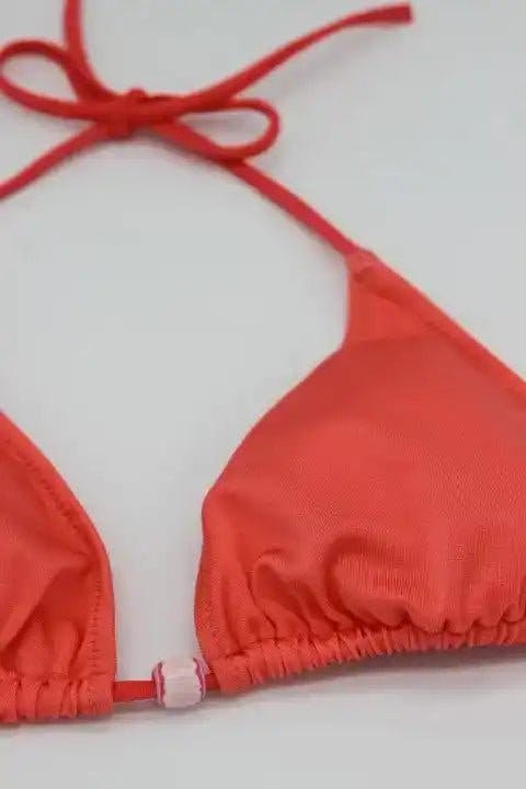 Girls' triangle two-piece swimsuit, coral | BERMUDA 2P