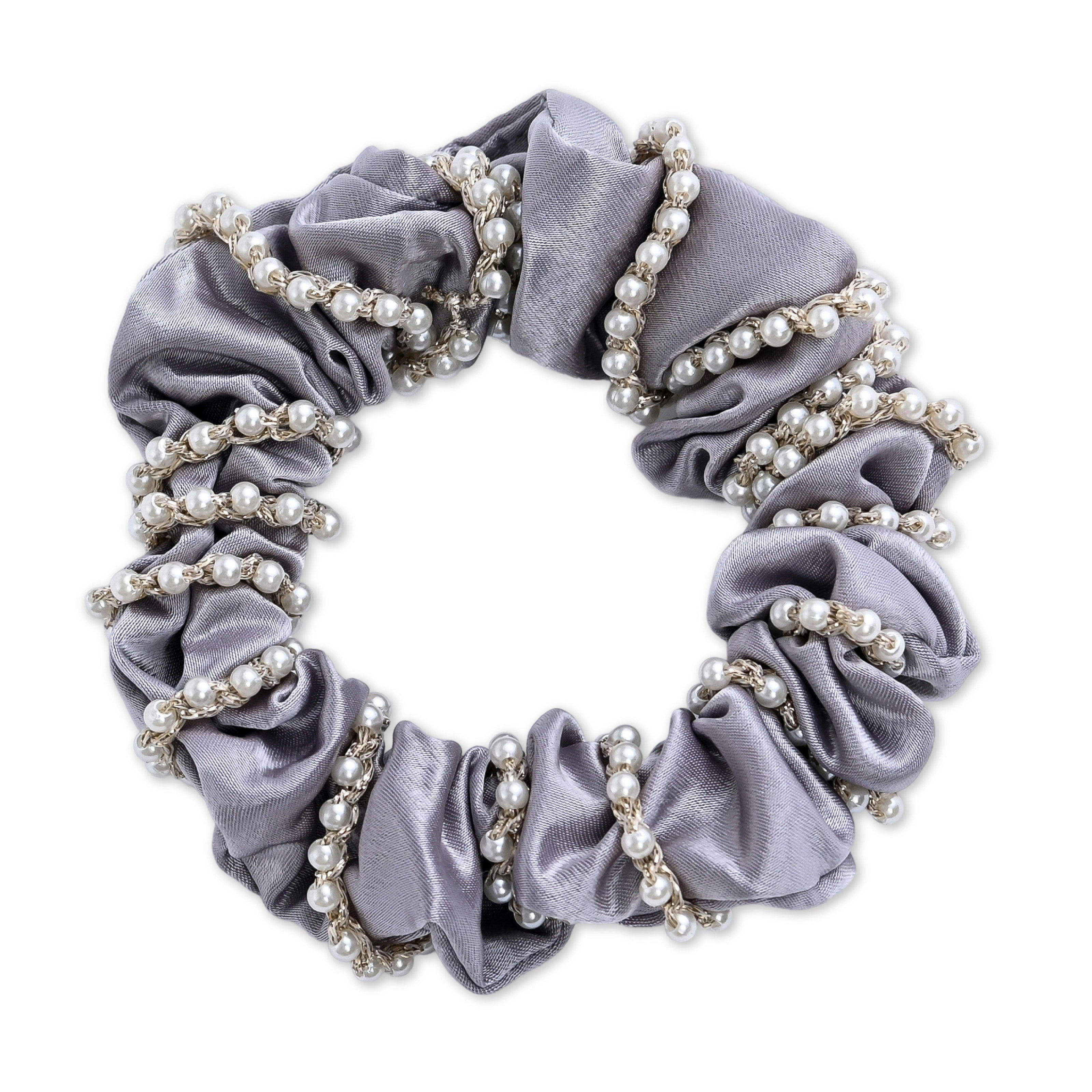 Pearl Accent Scrunchie Set