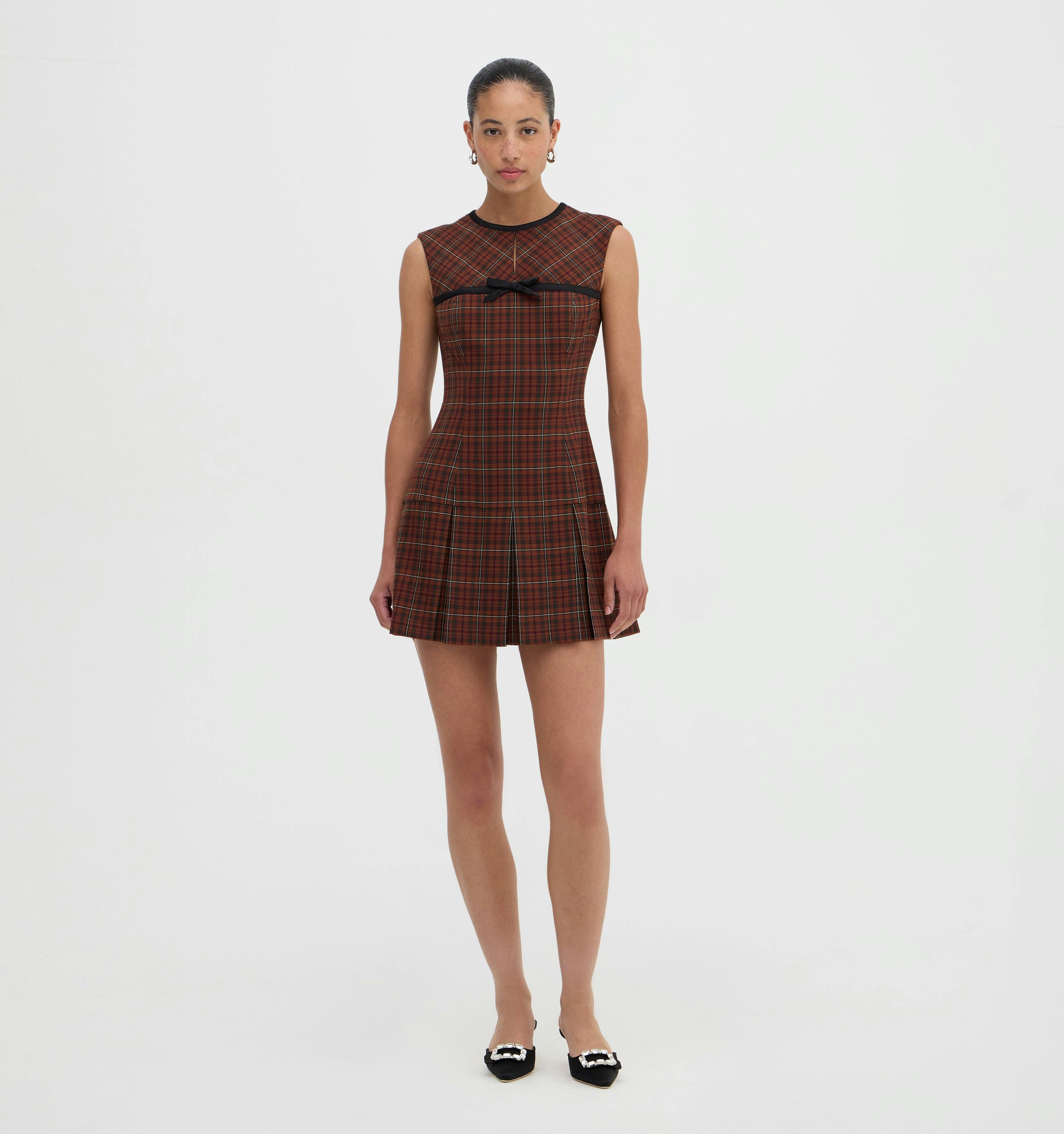 The Michelle Dress - Chestnut Plaid