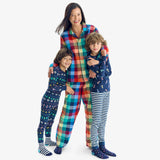 Kids organic PJ pant in rainbow fair isle