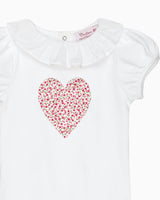 Baby Short-Sleeved Cherry Heart Bodysuit