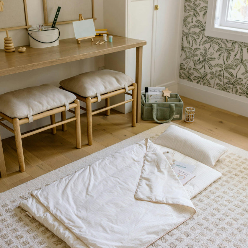 [NEW] XL Organic Nap Mat- Pink Stripe