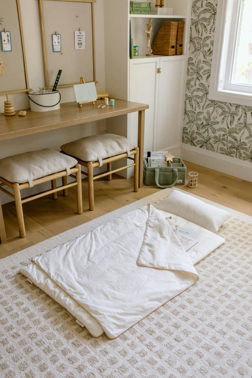 [NEW] XL Organic Nap Mat- Pink Stripe