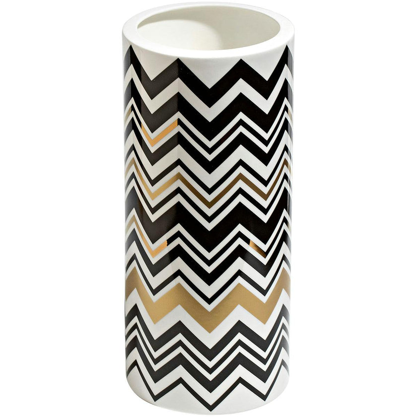 High Vase ZIG ZAG  Gold diam. 6.3", H 14"