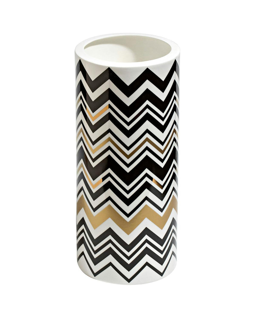 High Vase ZIG ZAG  Gold diam. 6.3", H 14"