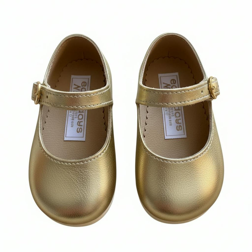Mary Jane Pre-Walker Baby Girl Shoes - Gold
