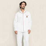 Maisonette x Petite Plume Men's Twill Pajamas, Merry Teddy