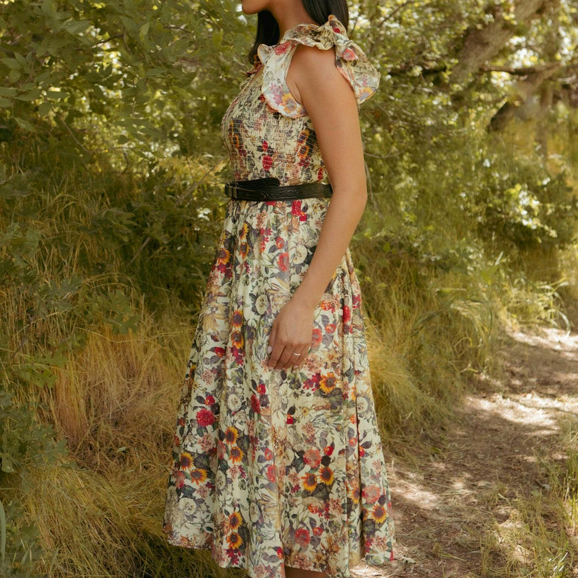 Hattie Dress in Rose Vine