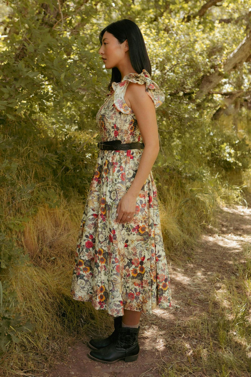 Hattie Dress in Rose Vine