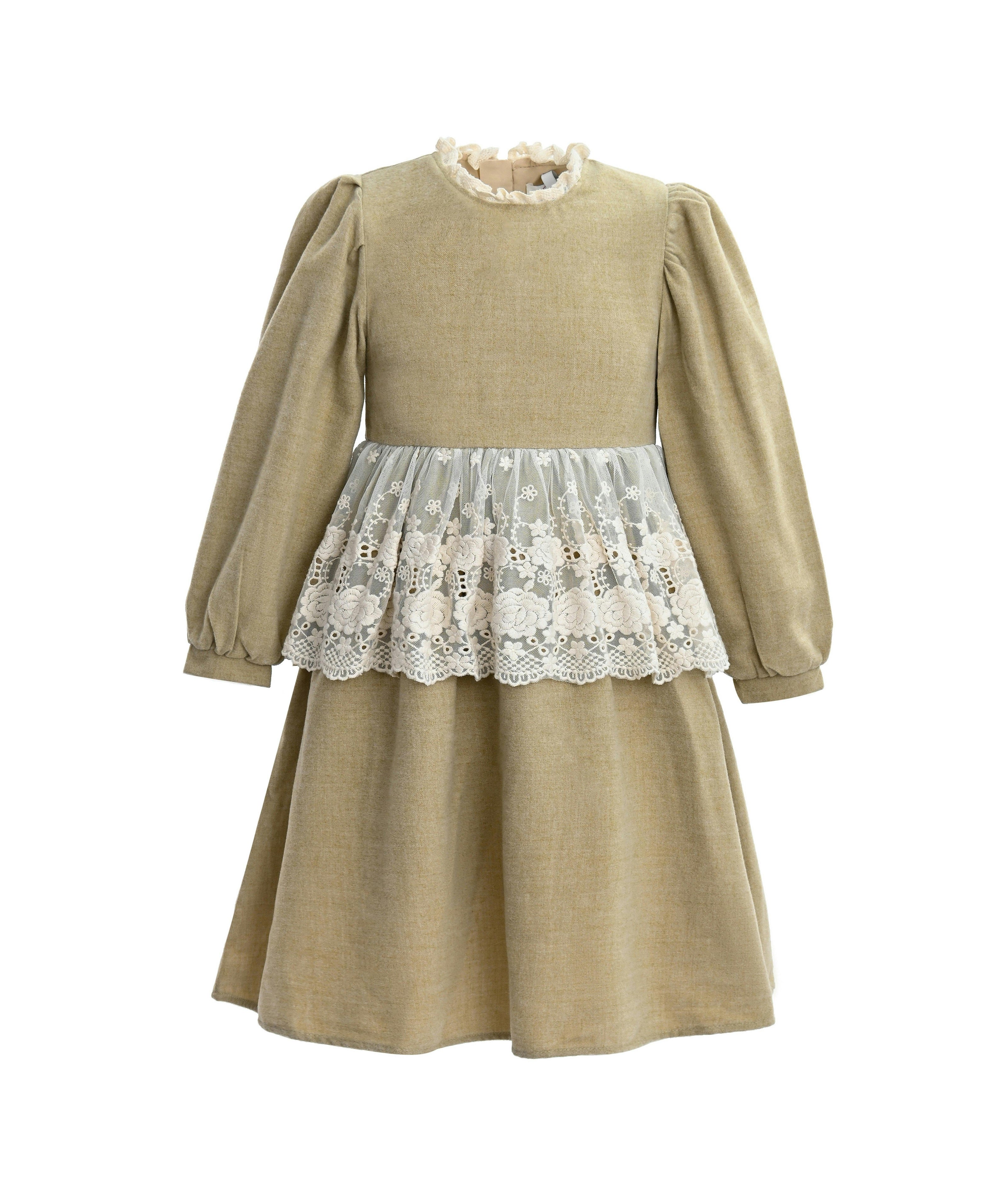 Beige Lace Waist Dress