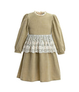 Beige Lace Waist Dress