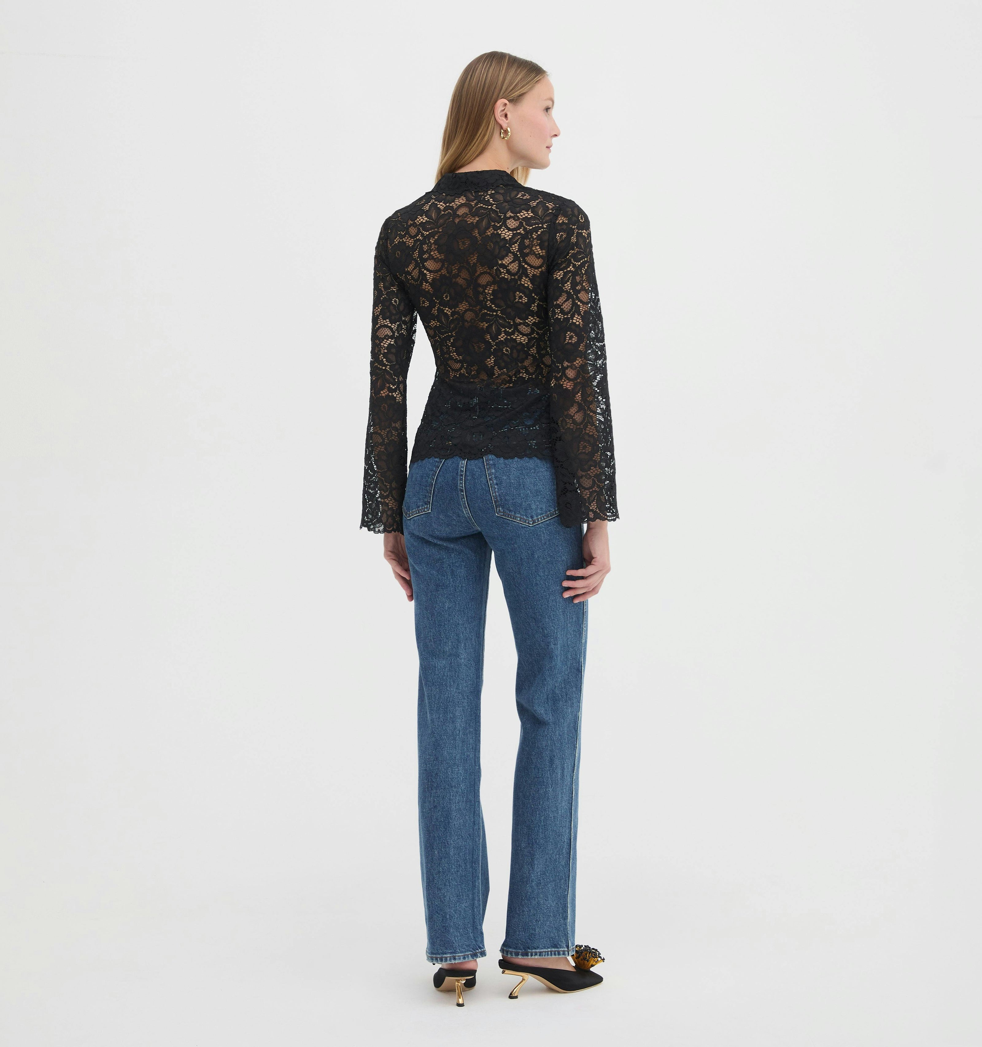The Jules Top - Black Stretch Lace