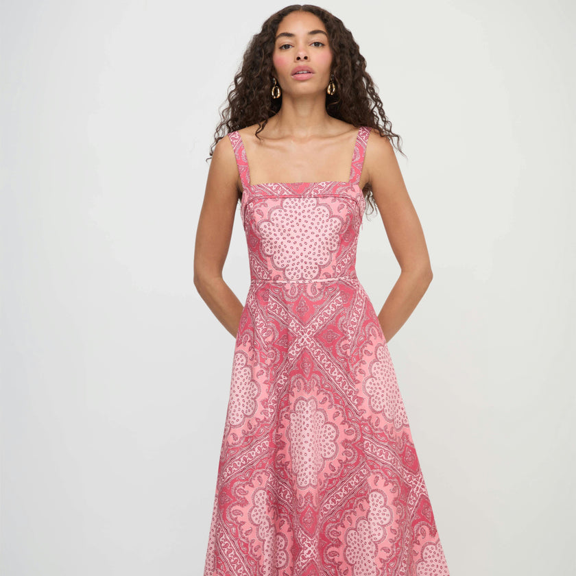 The Ezra Dress - Berry Paisley Scarf