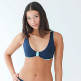 Alicia Bikini - Navy and Mint Braided