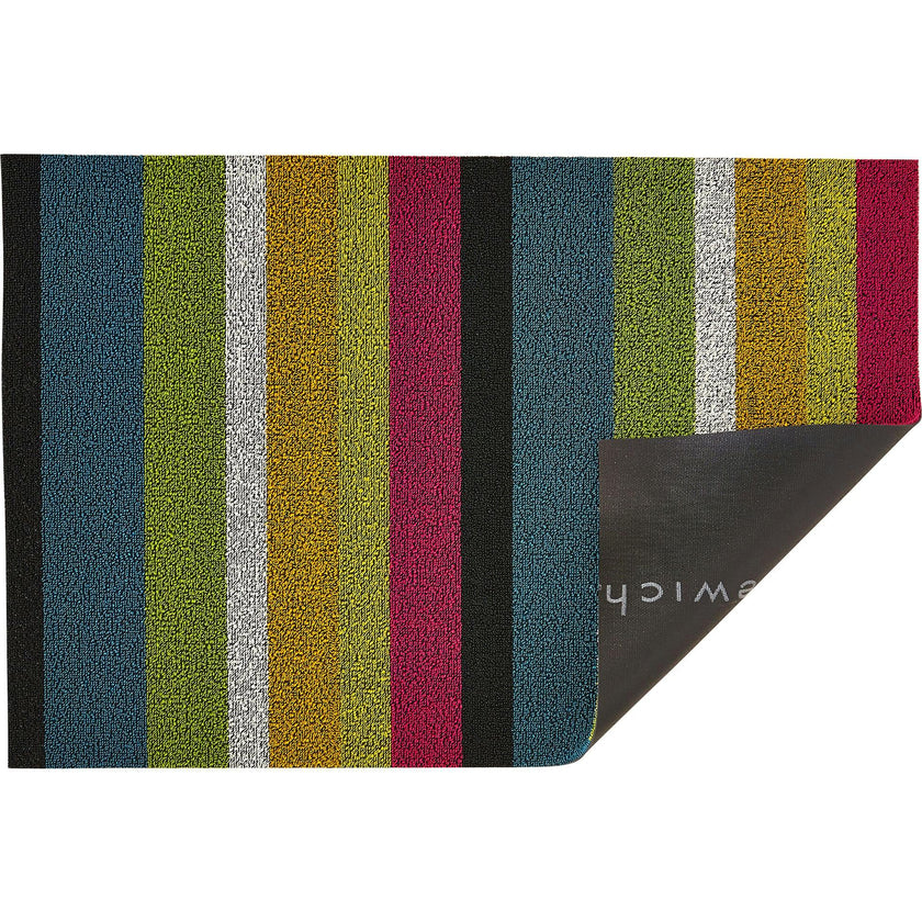 Bold Stripe Shag Floor Mat, Multi