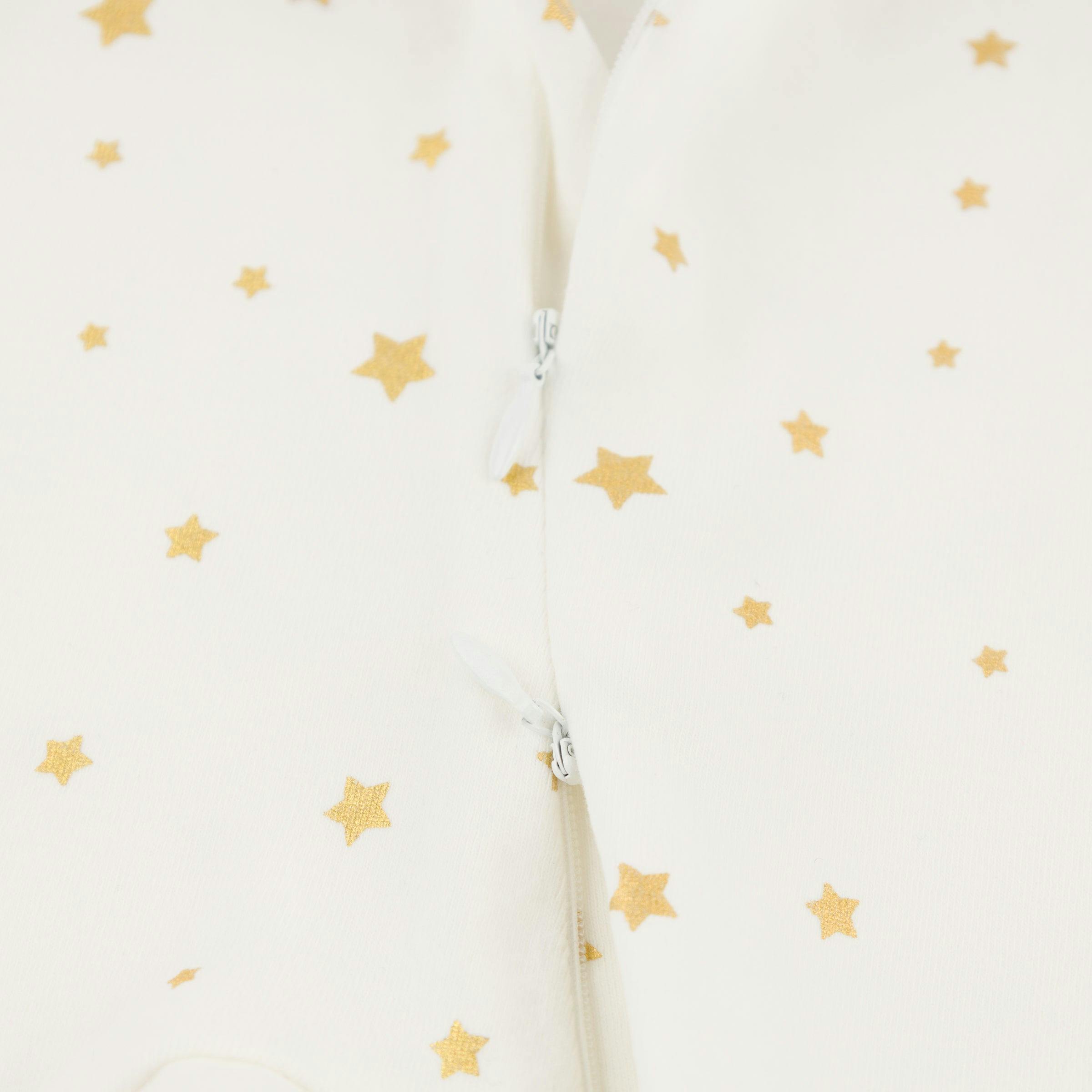 Mini Gold Star Foil Zipper Footie
