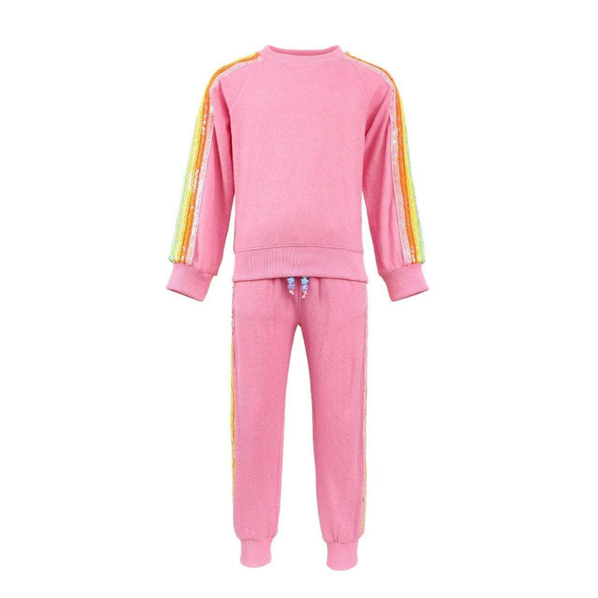 Pink Rainbow Sequin Set