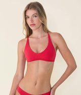 The Valencia Bikini Top - Flat - Cherry Red