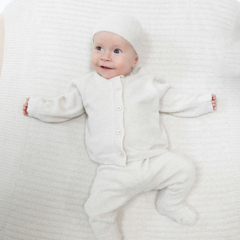 Chenille - Natural Button Down Cardigan 4 Piece Set