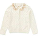 Collared Pointelle Cardigan, White