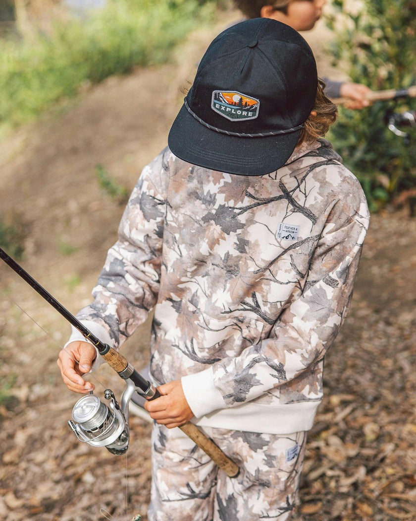 Explore Snapback Hat - Black Twill