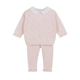Girls Peter Pan Diamond Knit Set
