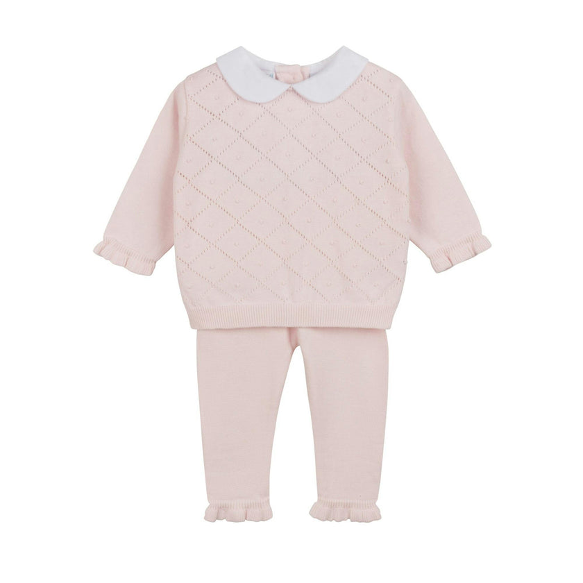 Girls Peter Pan Diamond Knit Set