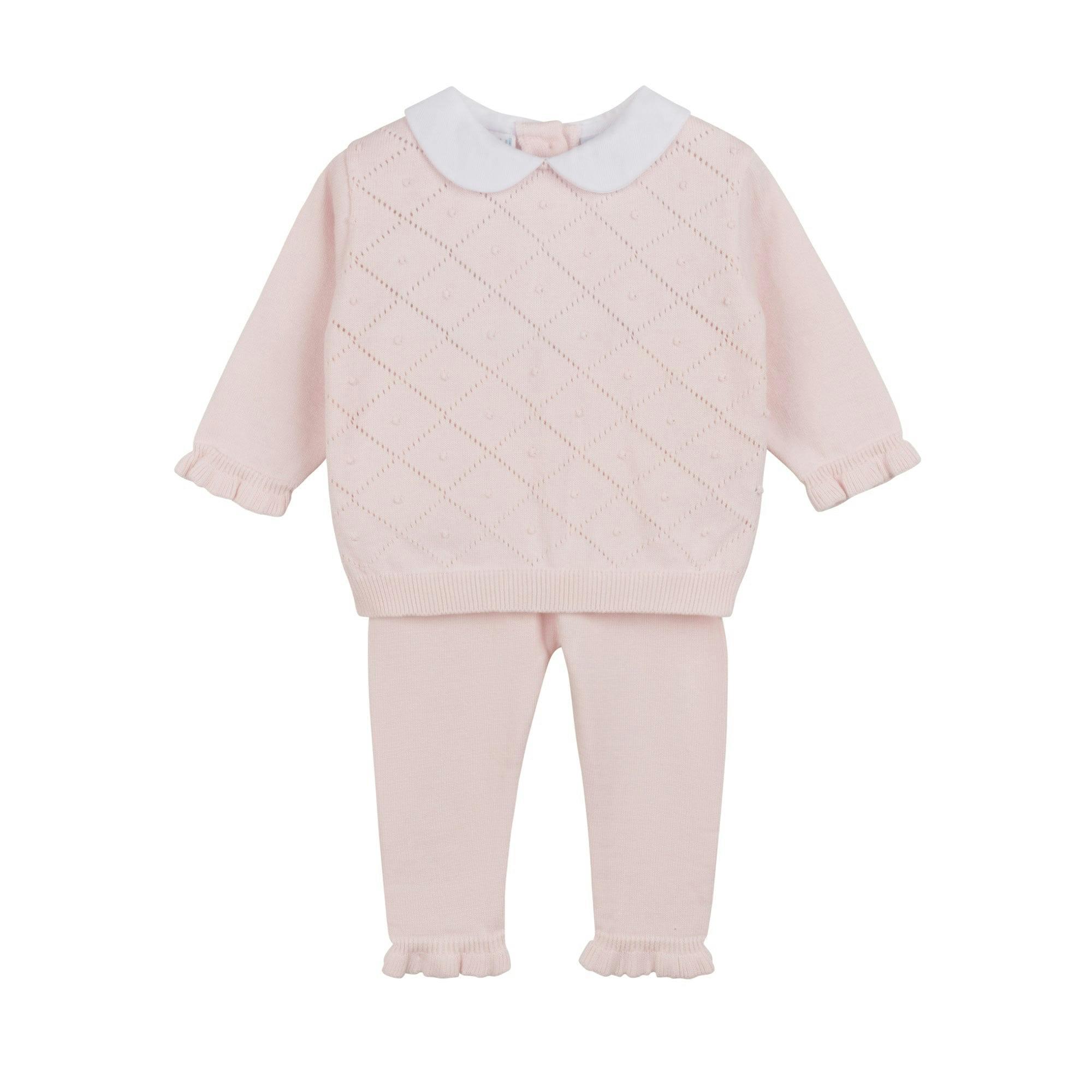 Girls Peter Pan Diamond Knit Set