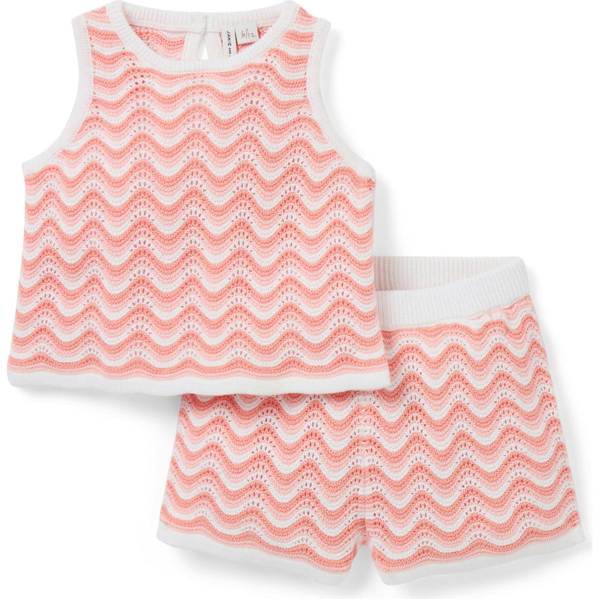 Baby Wavy Striped Crochet Matching Set