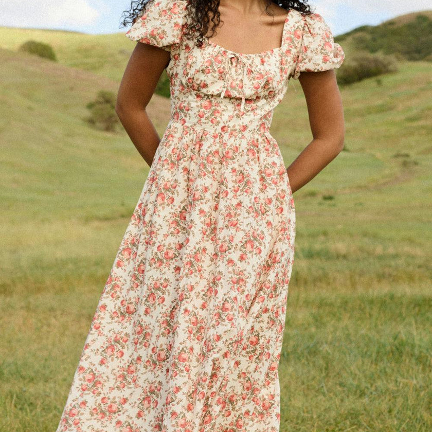 Amira Dress in Ivory Heritage Rose