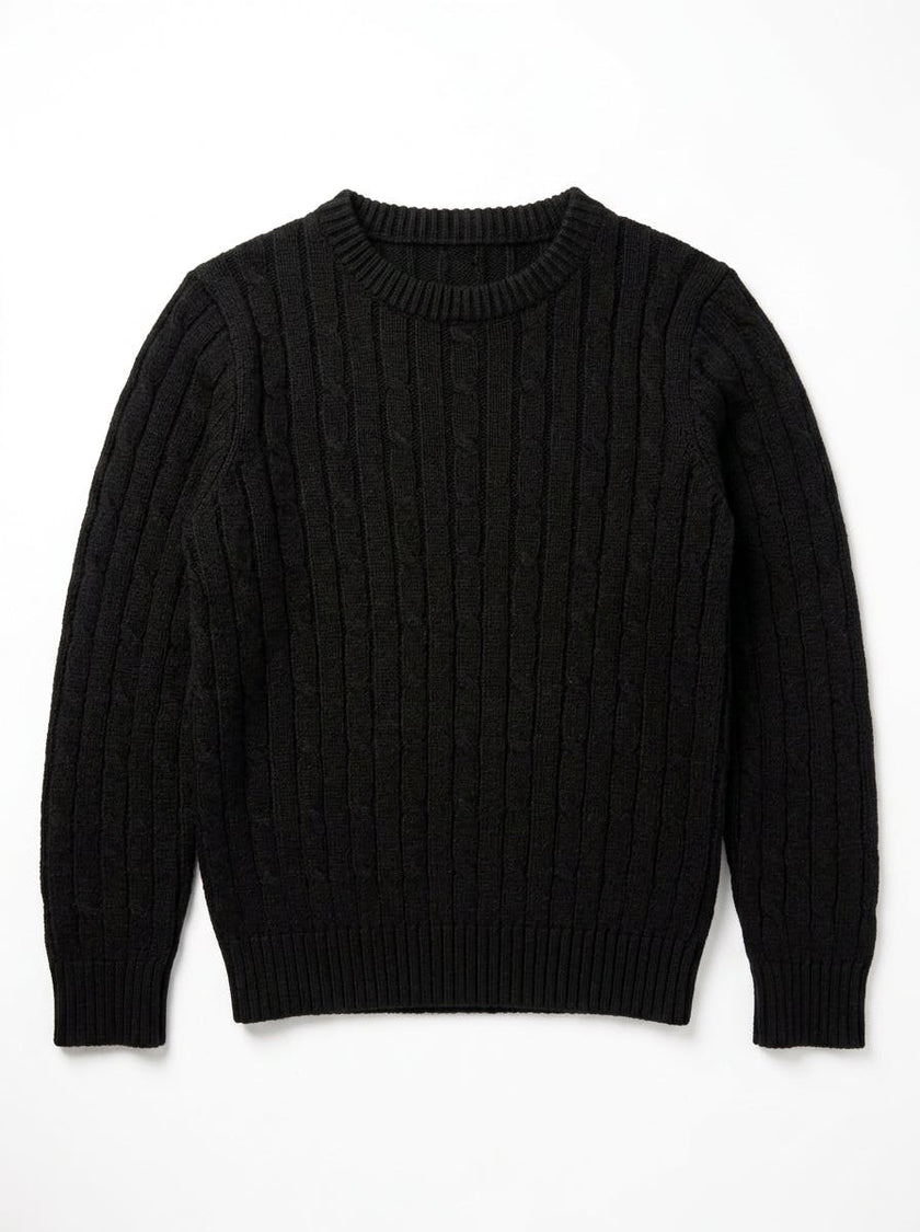 Basic Unisex Cable Sweater