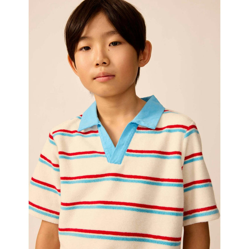 Organic Recess Polo in Terry Stripe