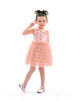 Pink Bow Tiered Tulle Dress