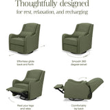 Devon Recliner and Swivel Glider in Olive Boucle