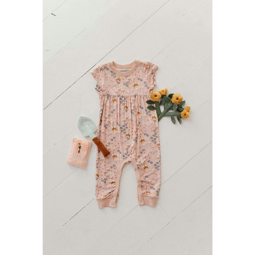 Girl's Short Sleeve Pant Romper Garden
