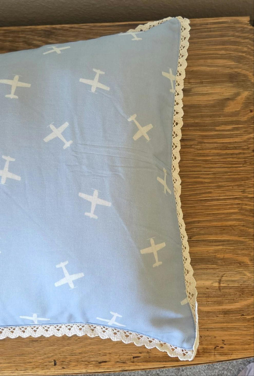 Big Kid Throw Blanket + Sham SET- Vintage Airplanes
