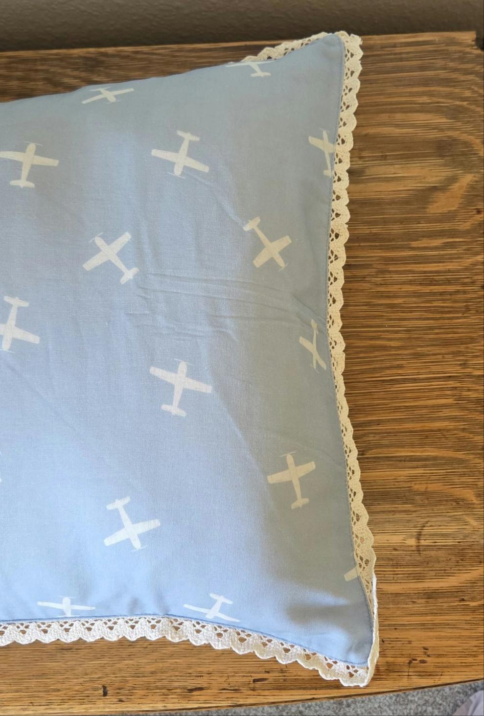 Big Kid Throw Blanket + Sham SET- Vintage Airplanes