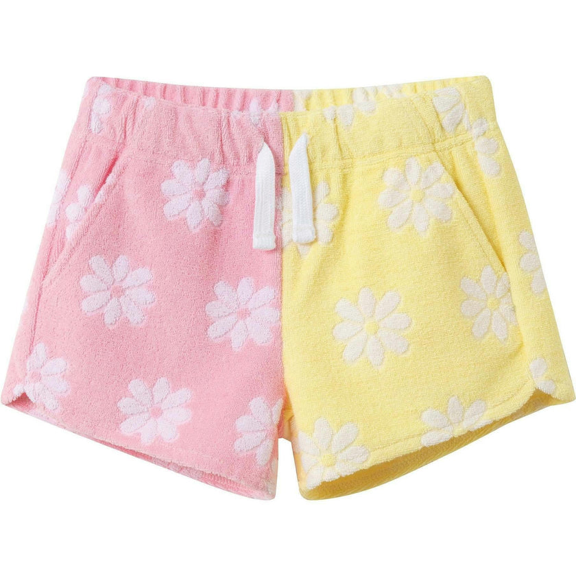 Girls Colorblocked Terry Short | Pink Floral