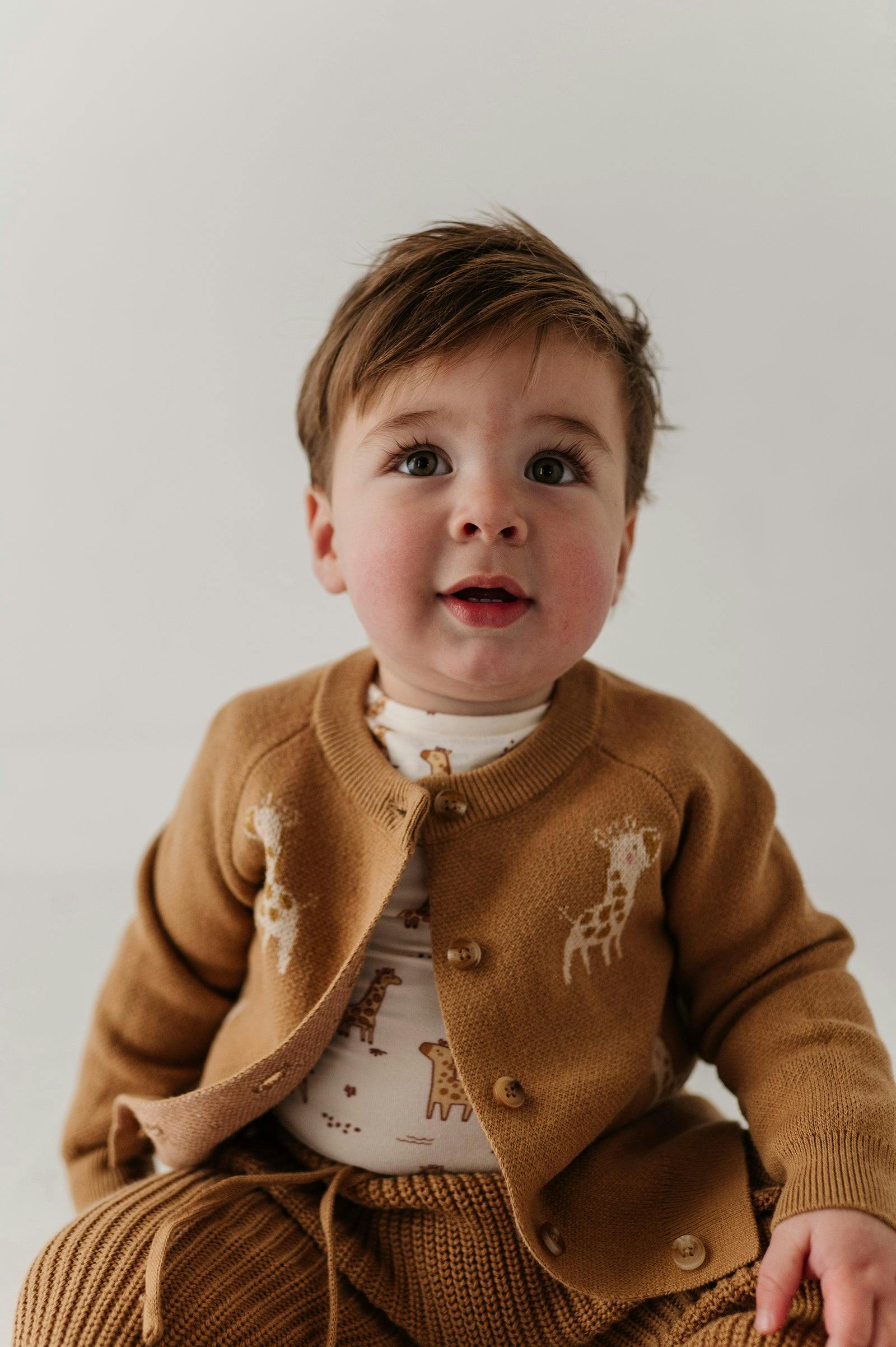 Knit Cardigan in Giraffe